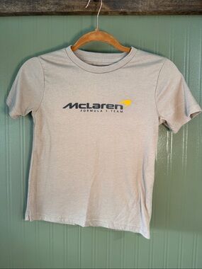 abercrombie kids Gray McLaren Formula 1 Logo Tee with Yellow Accent